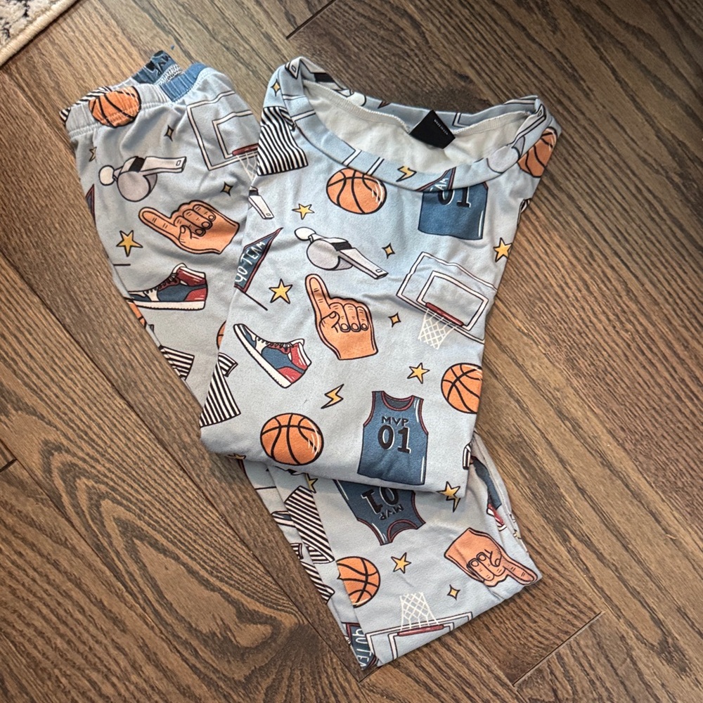Kids Sports-Themed Pajama Bottoms - Gray